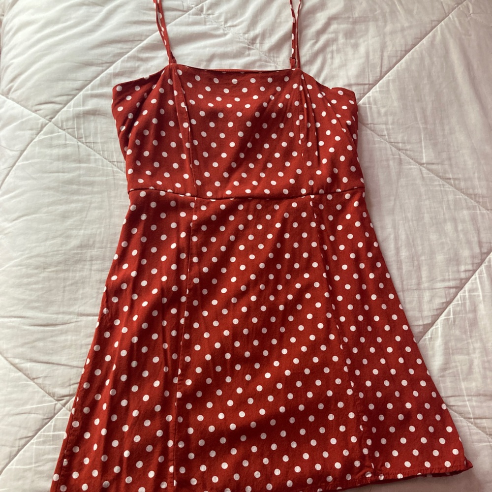 Red and White Polka Dot Mini Dress